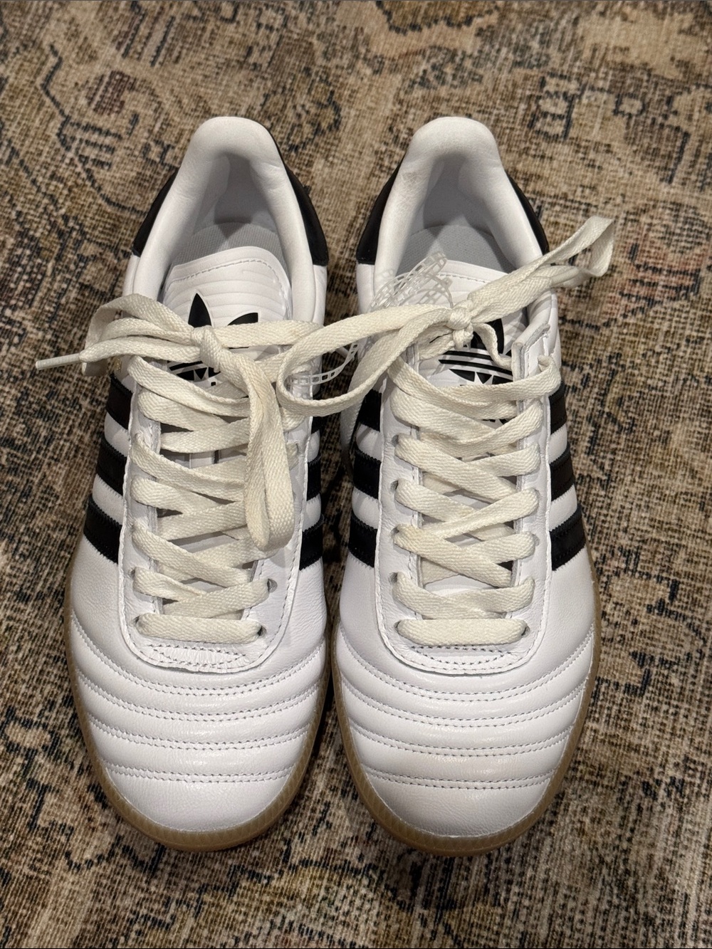 Adidas Samba youth 5.5/womens 7 White Sneakers with Black Stripes new no tags